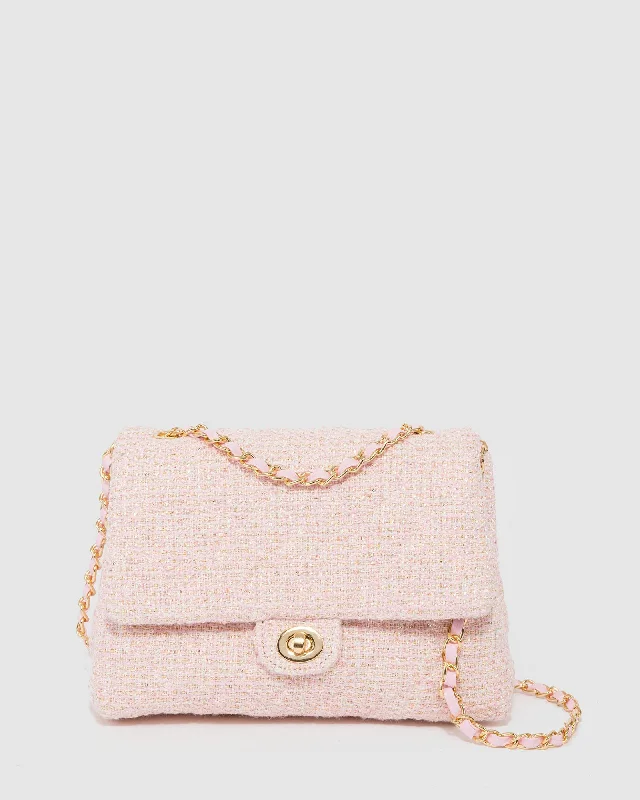 Romantic Valentine's Day Bags With Promotions Pink Malia Boucle Crossbody Bag