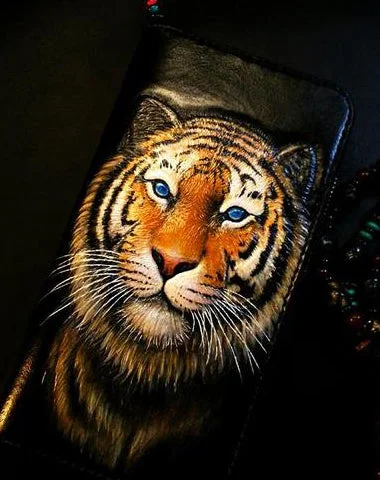 Discounted Designer Bags For Clearance Events Handmade Leather Tiger Zipper Mens Long Wallet Clutch Cool Leather Wallet Long Tooled Wallets for Men Discounted Designer Bags For Clearance Events Handmade Leather Tiger Zipper Mens Long Wallet Clutch Cool Leather Wallet Long Tooled Wallets for Men