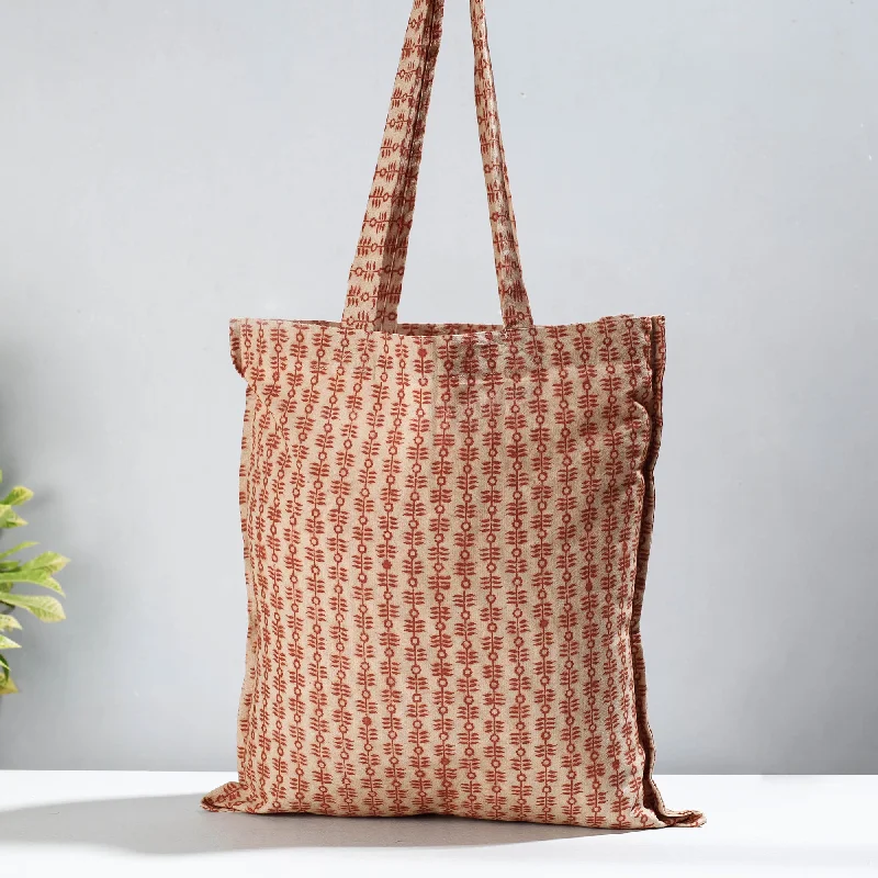 Stylish Yet Affordable Bags Brown - Pedana Kalamkari Block Printed Cotton Shopping Bag Stylish Yet Affordable Bags Brown - Pedana Kalamkari Block Printed Cotton Shopping Bag