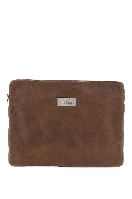 Flash Sales On Premium And High-Quality Bags Mm6 Maison Margiela Crinkled Leather Document Holder Pouch Flash Sales On Premium And High-Quality Bags Mm6 Maison Margiela Crinkled Leather Document Holder Pouch